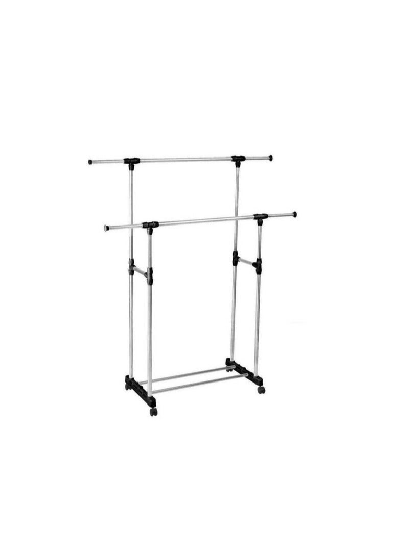 PROMASS Double Pole Cloth Hanger Silver/Black - Image 2