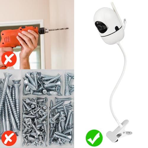 wochel Flexible Baby Monitor Mount Compatible with HelloBaby HB65/HB40/HB6550/HB66/HB6339/HB6550 Pro, ANMEATE SM935E, Baby Camera Mount Without Tools or Wall Damage - Image 4