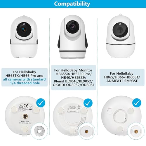 wochel Flexible Baby Monitor Mount Compatible with HelloBaby HB65/HB40/HB6550/HB66/HB6339/HB6550 Pro, ANMEATE SM935E, Baby Camera Mount Without Tools or Wall Damage - Image 2