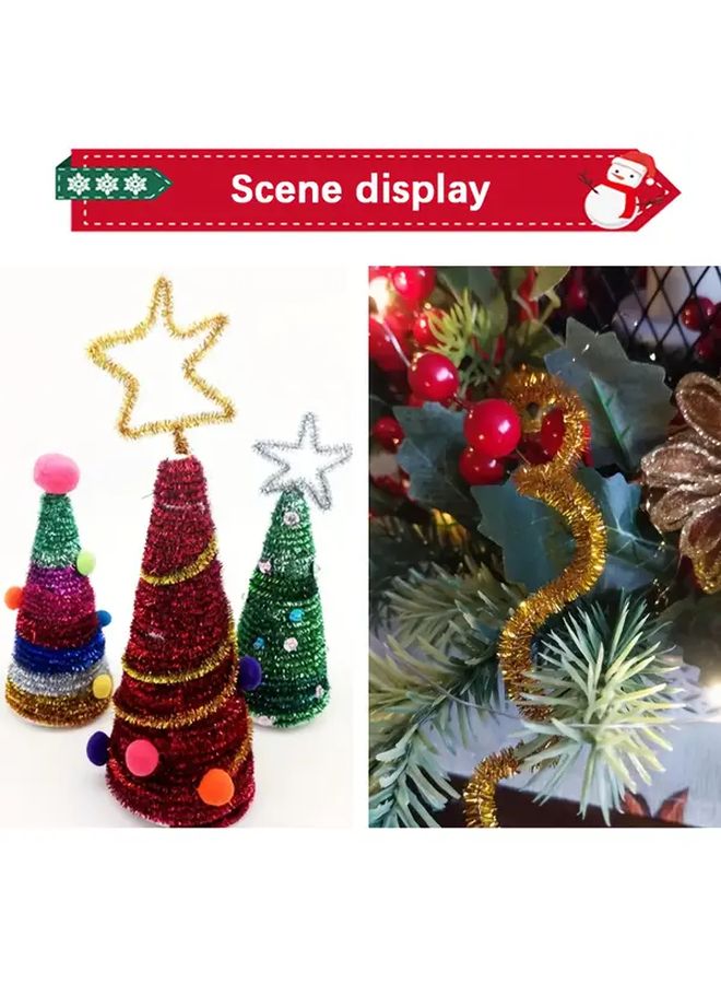 Golden Pipe Cleaners 160 قطعة إبداعية لتزيين المنزل في عيد الميلاد DIY - Image 4