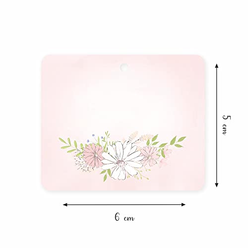 Chic a Choc Write Your Own Message Note Cards – 100 Watercolour Pink Floral – Gift Tags. Attach to Gifts and Cake Boxes - Image 3