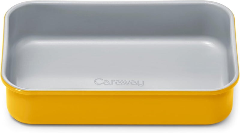 Caraway Nonstick 9” x 6.5” Small Rectangle Baking Pan – Non-Toxic, PTFE & PFOA Free – Aluminized Steel Core – Deep Ceramic Baking Pan for Casseroles, Lasagna & More - Marigold - Image 1