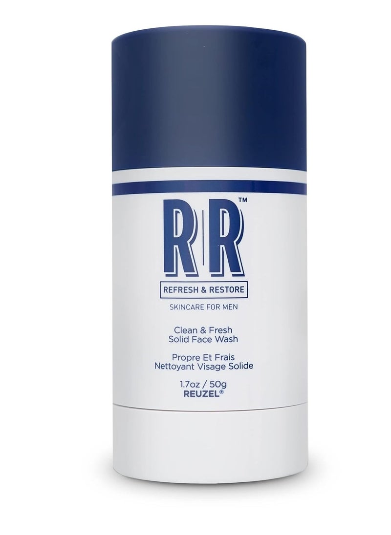 Reuzel REUZEL Clean and Fresh Solid Face Wash Stick, Locks in Hydration, Cleansing, Moisturizing, Vegan Formula, Sulfate and Paraben Free, Light Maculine Scent, 1.7 oz  - Image 1
