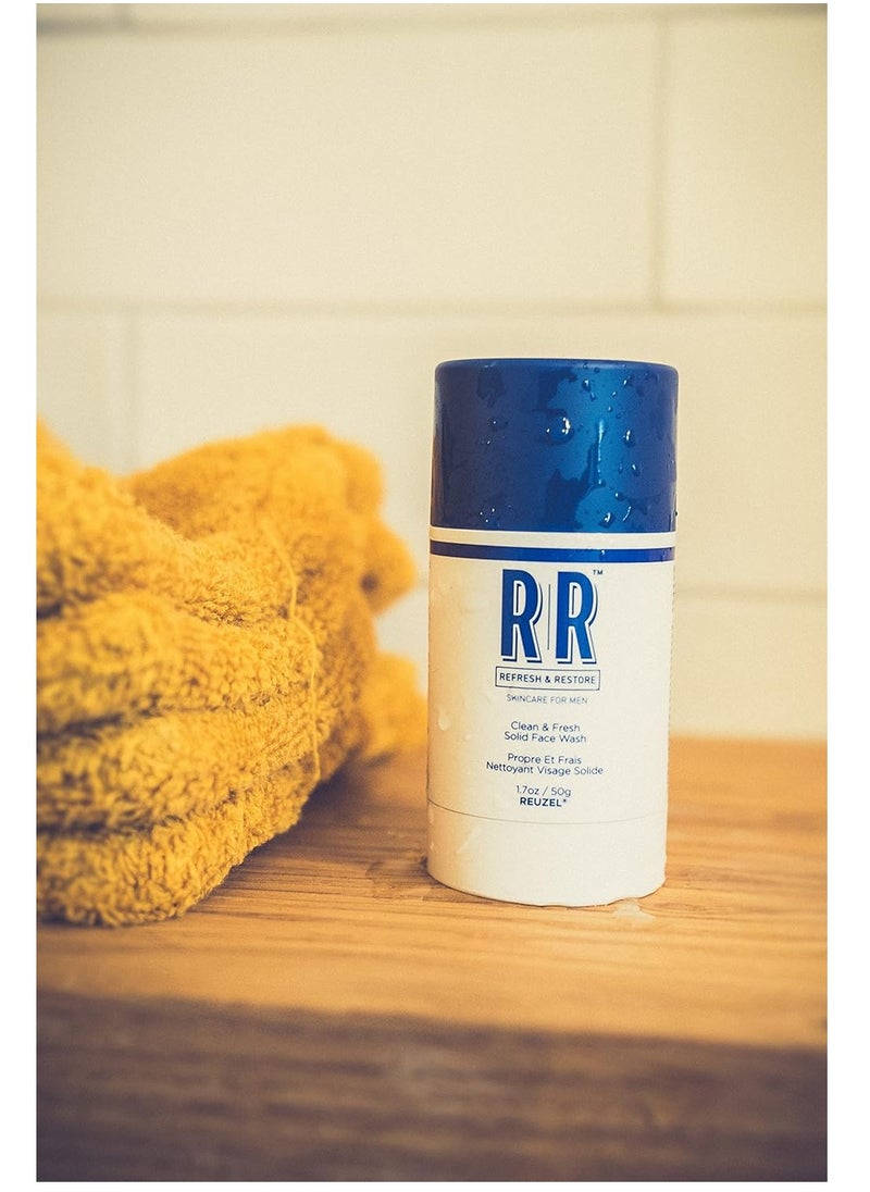 Reuzel REUZEL Clean and Fresh Solid Face Wash Stick, Locks in Hydration, Cleansing, Moisturizing, Vegan Formula, Sulfate and Paraben Free, Light Maculine Scent, 1.7 oz  - Image 4