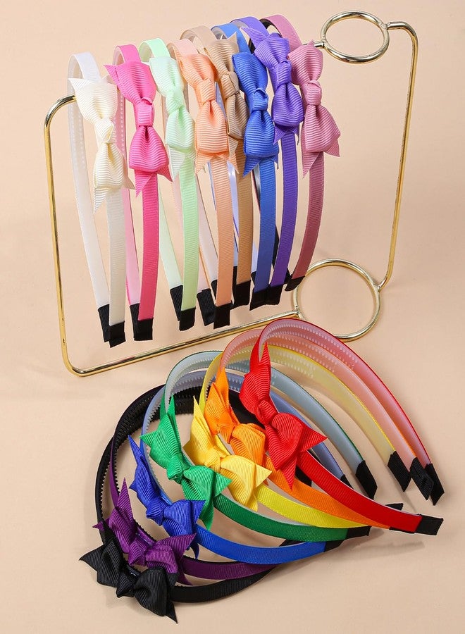 XIMA Baby Girls Headbands with Bows,Cute Ribbon Hair Bows Head Band for Teens Toddlers Kids Children Pack of 15-B - Image 2