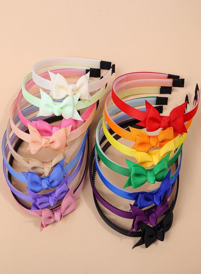 XIMA Baby Girls Headbands with Bows,Cute Ribbon Hair Bows Head Band for Teens Toddlers Kids Children Pack of 15-B - Image 3