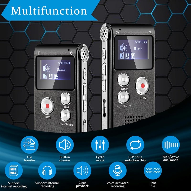 Dunzy 5 Piece Ghost Hunting Kit Includes Digital Voice Recorders with 4 LED Balls for Cats Motion Activated Ball Toy Voice Recorder with Playback (8GB, Classic Style) - Image 4