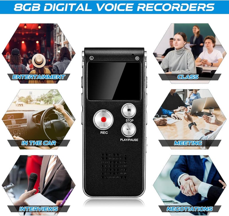 Dunzy 5 Piece Ghost Hunting Kit Includes Digital Voice Recorders with 4 LED Balls for Cats Motion Activated Ball Toy Voice Recorder with Playback (8GB, Classic Style) - Image 5