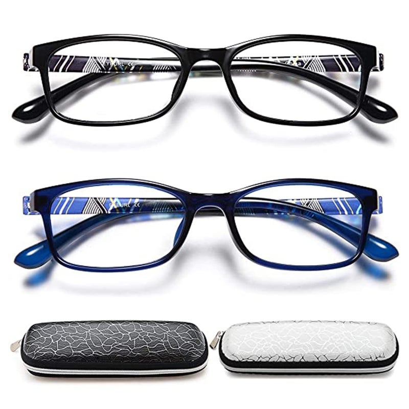 EYEURL Reading Glasses for Men and Women 2 Pack Flexible TR90 Frame Lightweight 175 Colorful Eyeglass
