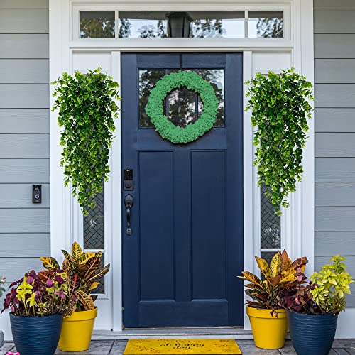 Sggvecsy 4 Pack Artificial Hanging Plants Fake Hanging Plant Faux Hanging Eucalyptus Plants UV Resistant Plastic Plants for Indoor Outdoor Room Wall Wedding Patio Porch Decor - Image 2