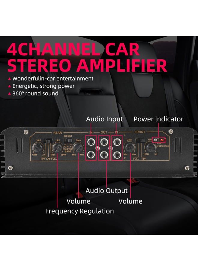 YaeCCC NC YaeCCC 4-Channels 4500W Car Power Amplifier Class A/B Car Audio Stereo Amplifier - Image 3
