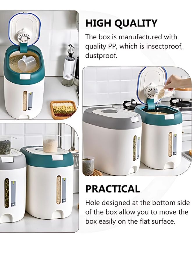 RACK STORE 10Kg Rice Storage Container Sealed Moisture Proof with Measuring Cup for Kitchen Pantry Household, BPA-Free, Cereal Dry Food Storage Containers - Image 4