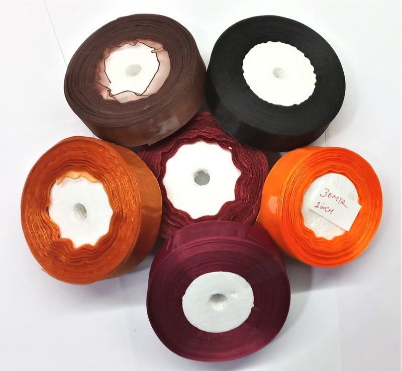 OMX Organza Ribbon 1 Inch Wide, Shimmer Sheer Ribbon Total - 180Mtr,（6 Rolls 30 Mtr in Each Roll） for Gift Wrappping Decoration Craft - Image 2