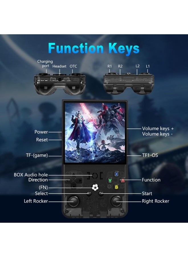 JAJEEK 2025 New Upgrade R36MAX Retro Handheld Game Console, 4.0 Inch IPS Screen, Linux System Portable Gaming Device with 64GB Built-In Storage, Large Classic Game Library, 4000mAh Battery, Black - Image 5