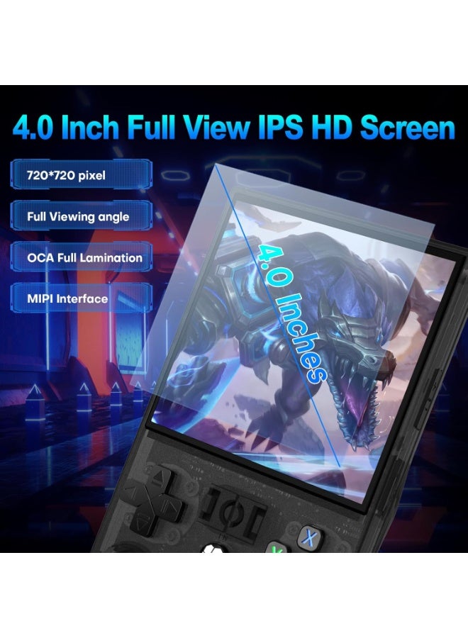 JAJEEK 2025 New Upgrade R36MAX Retro Handheld Game Console, 4.0 Inch IPS Screen, Linux System Portable Gaming Device with 64GB Built-In Storage, Large Classic Game Library, 4000mAh Battery, Black - Image 3