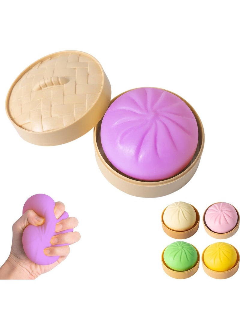 ZEESQUARE Cute Pink Squishy Stress Ball Toy, Slow Rising Kawaii Bun Squish, Glitter Sensory Fidget Toy for Anxiety Relief, Desk Toy for Kids, Teens and Adults - Image 4