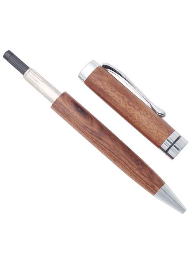 Handcrafted Rosewood Retractable Ballpoint Pen Natural Wood Pen Silver Clip - pzsku/Z87A649C14D163F992723Z/45/_/1720608206/99e7da98-729a-4230-99bb-e2bc78a857c5