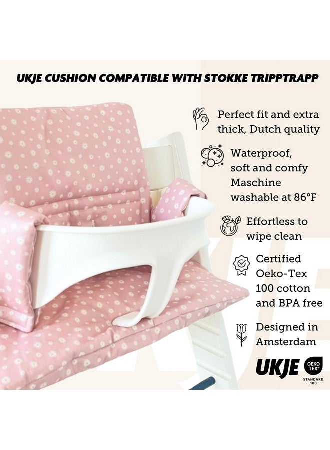 UKJE Cushion Compatible with Stokke Tripp Trapp - Soft Seat Cushion for Infants, Babies & Toddlers, High Chair Accessories, Easy to Install, ?Polyester, ?16.5 x 11 x 2 inches (Daisy) - Image 2