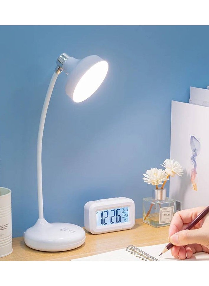 USB Charging Table Lamp, LED Table Lamp for Bar Restaurant Cafe, Dimmable LED Table Lamp for Bedroom (White)