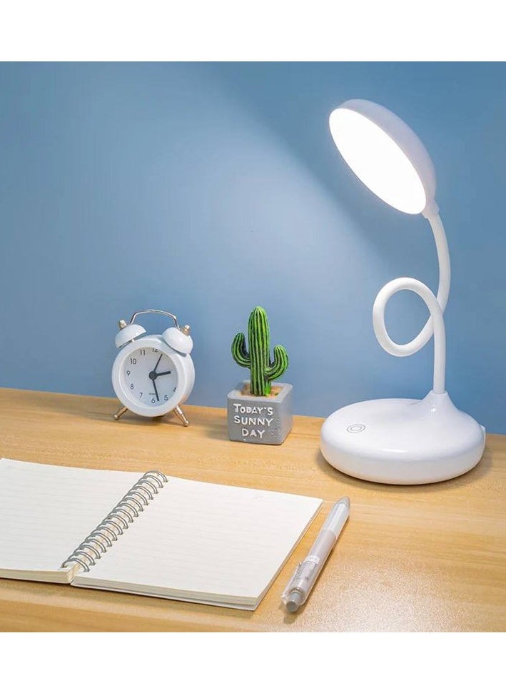 USB Charging Table Lamp, LED Table Lamp for Bar Restaurant Cafe, Dimmable LED Table Lamp for Bedroom (White)