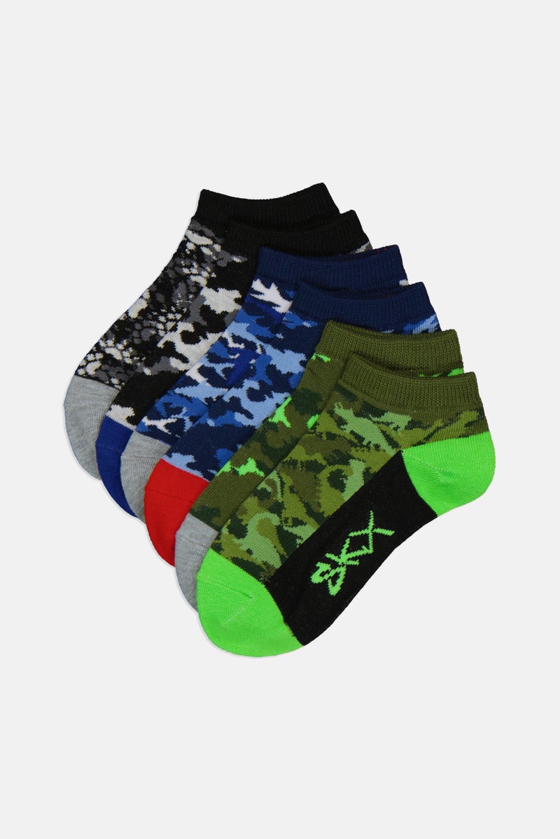 SKECHERS Kids Boy 6 Pairs Camouflage Low Cut Socks, Camouflage - Image 1