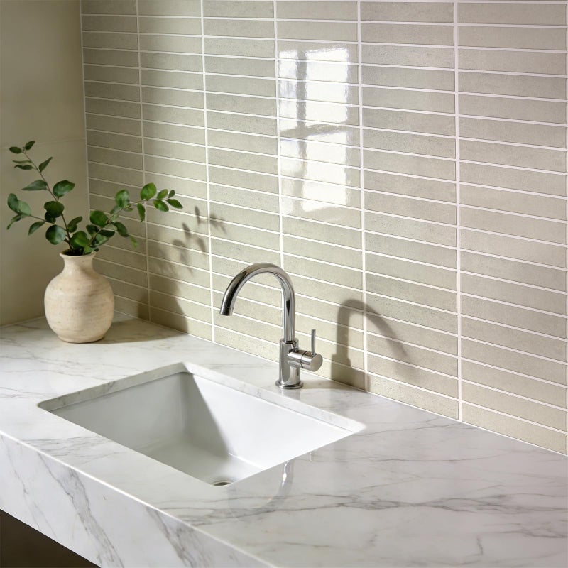 WADILE 3D Peel and Stick Wall Tiles, 12"x12" Aluminum Foil Backing Waterproof Self Adhesive Wall Panels, Upgraded 1.5mm Thick Backsplash Tiles for Kitchen Bathroom DIY Renovation, Beige 5 Pack - Image 4
