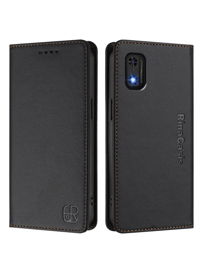 اس-توب جراب لهاتف itel A23 Pro / A17 / Tecno Pop 5 RC01 جراب هاتف جلدي مزدوج الطي مزود بخاصية الشفط المغناطيسي بتقنية RFID - Image 2