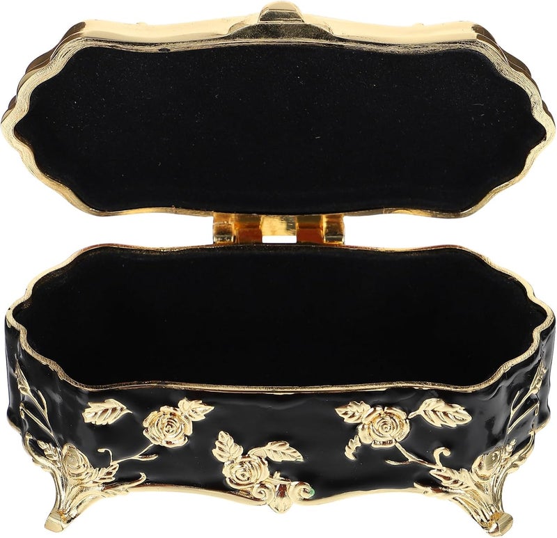 Uonlytech Decorative Toothpick Holder Box with Gold Plated Finish Compact Toothpick Case Organizer for Home and Hotel Use Elegant Black and Gold - Image 1