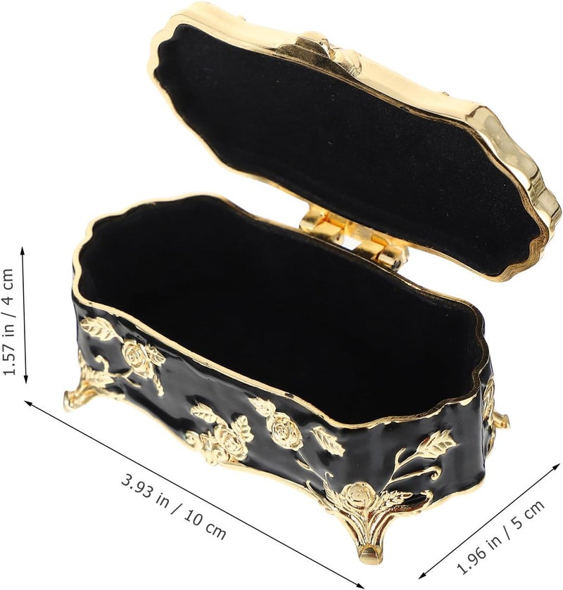Uonlytech Decorative Toothpick Holder Box with Gold Plated Finish Compact Toothpick Case Organizer for Home and Hotel Use Elegant Black and Gold - Image 2