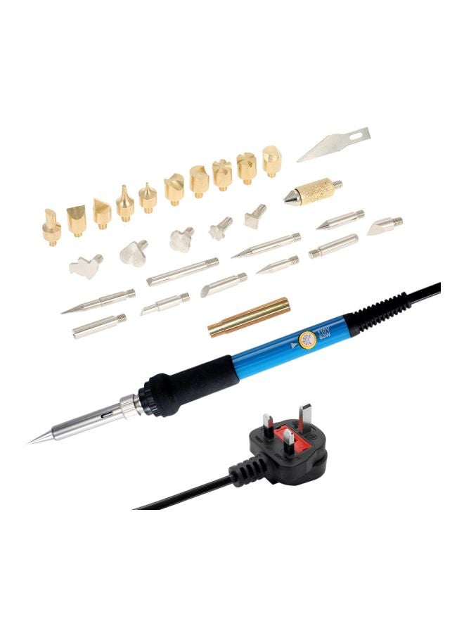 NIBEMINENT 30-Piece Electric Soldering Pen Set Black/Silver/Blue 195mm - Image 2