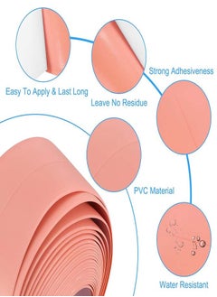 Oasisgalore 2 Roll Pink Caulk Strip Tape 3.8cmx3.2m PVC Waterproof Self-Adhesive Caulking Sealing Tape for Kitchen Countertop Sink Bathroom Bathtub Toilet Floor Wall Edge Sealing Strip Protector  - Image 3