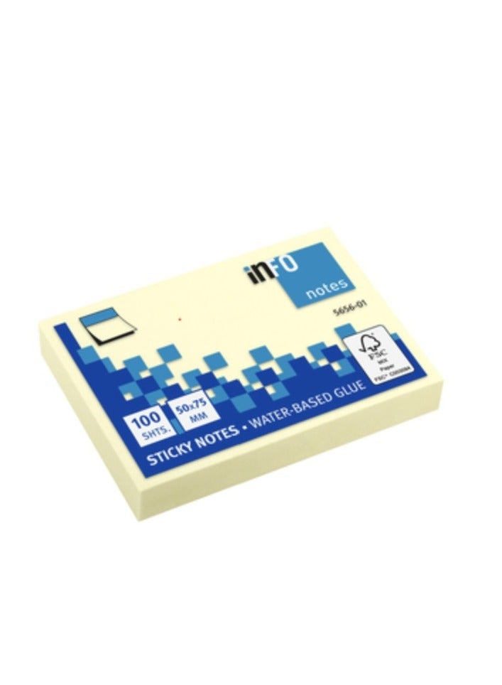 infonotes - STICKY NOTES, 50 x 75 mm, Yellow, 100 sheets