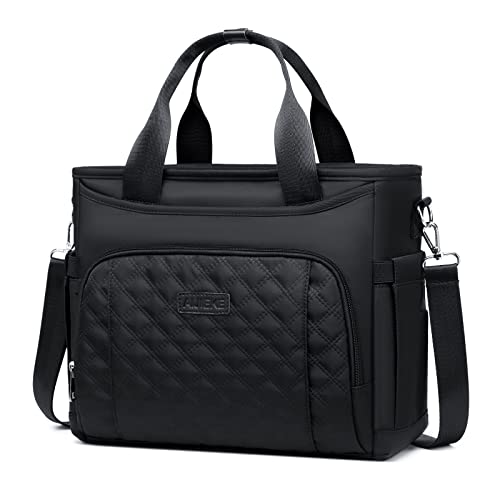 AIJIEKE Insulated Lunch Bag for Men Women Lunch Box Lunch Tote for Work Large Leak Proof Cooler Bag with Removable Strap Reusable Adult Lunchbag Picnic Office Beach Black