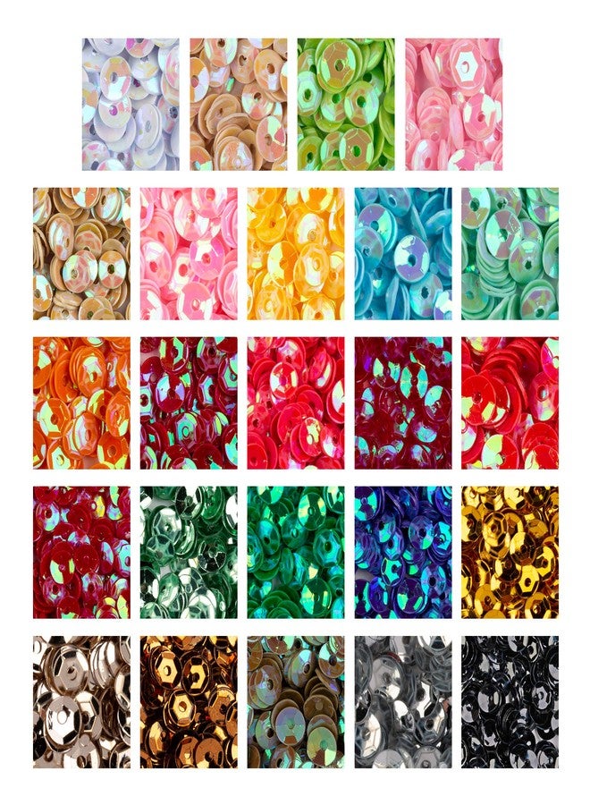 Crafare 4mm Loose Cup Sequins 24Colors 22000PCS Rainbow Sequin Bulk Iridescent Spangles Craft for Home Holiday DIY Arts Crafts - Image 1