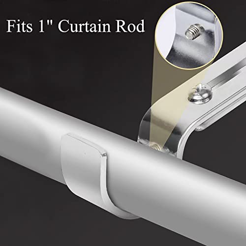 Boxdljh Curtain Rod Brackets for Adjustable, 2 Pack Premium Rod Bracket for Walls, Curtain Rod Holder, Drapery Rod Holders Hardware Window Curtain Rod Support Hanger for 1 Inch Rod (Silver) - Image 3