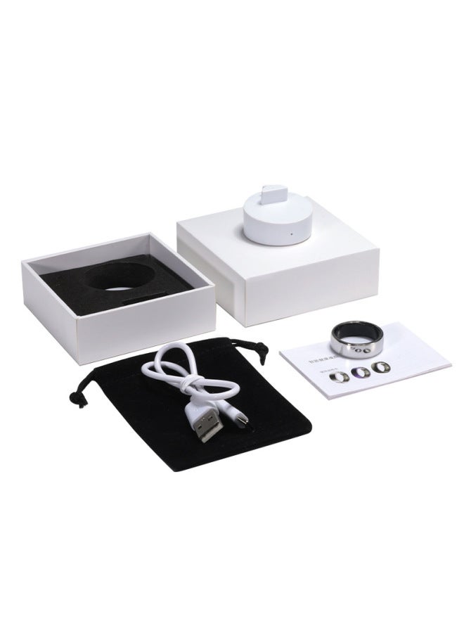 Explosions PX01 Smart Ring Brush Short Video Trembles E-book Swimming Waterproof Black Technology Smart Ring-Color:Silver#10 【charger + Type-c + Storage Bag】 - Image 1