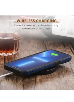 Mikki iPhone 15 Pro Case, Vegan Leather Protective Case for Apple iPhone 15 Pro, Luxury, Elegant and Beautiful Design Cover, Non-Slip Vintage Looking Perfect Stitching Leather Case (Royal Blue)  - Image 5