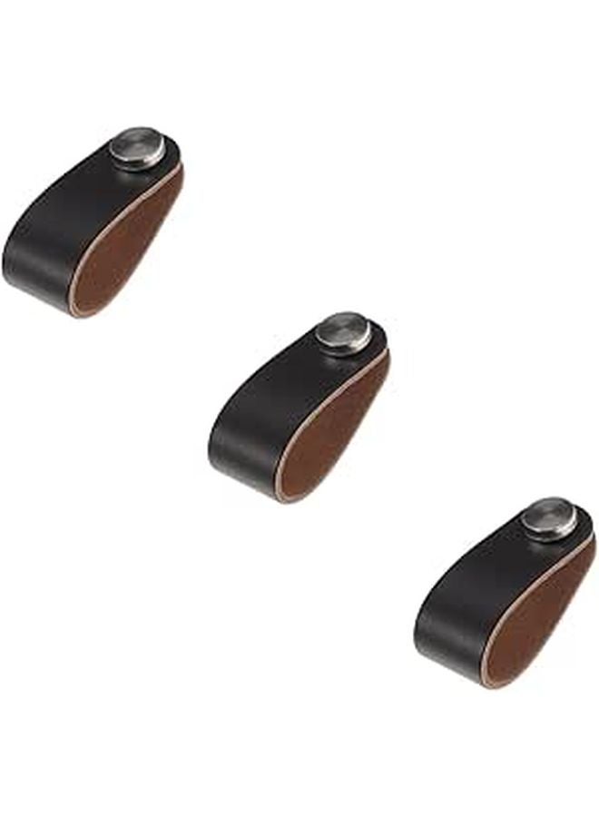 3Pcs Leather Drawer Pull Handles Modern Brushed Style for Wardrobe Cabinet Cupboard - Image 1