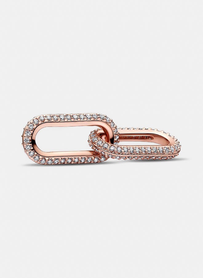 PANDORA 14K Rose Gold-Plated Link with Clear Cubic Zirconia 