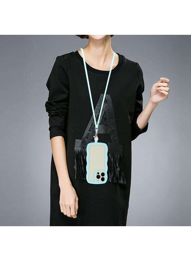 اس-توب جراب لهاتف iPhone 14 Pro Max Lanyard Candy Color Wave TPU شفاف من البولي يوريثين الحراري لهاتف الكمبيوتر الشخصي - Image 4