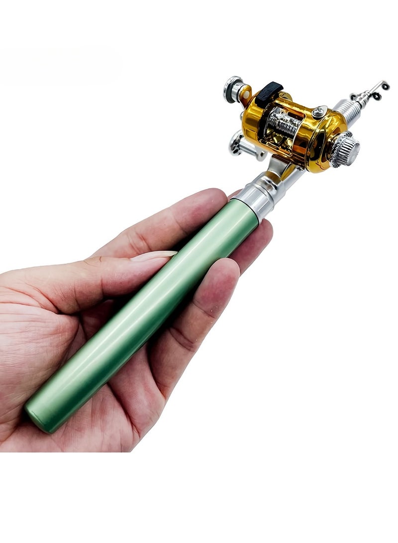 AROAQ Pen Fishing Rod, Ultra Compact And Portable Fishing Rod Reel Combo, Mini Telescopic Pocket Pen Fishing Rod Pole And Reel, Durable Fishing Tool For Travel Saltwater Freshwater, (1pc, Green) - Image 2