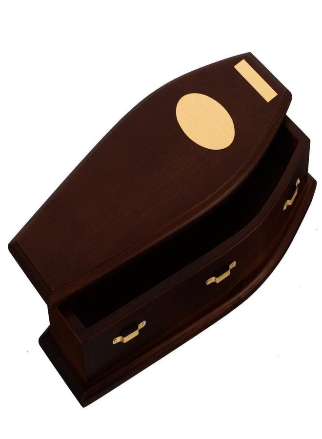 BESTOYARD Halloween Wooden Coffin Model for Dollhouse Furniture, 1:12 Scale Tiny Gothic Funeral Home Accessory, DIY Craft Small Decoration - Image 1