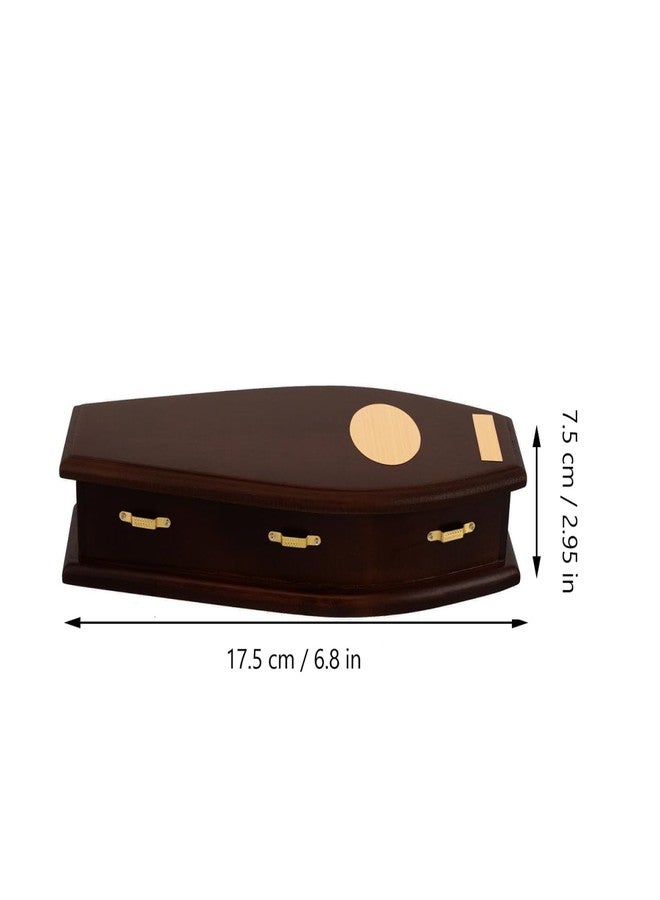 BESTOYARD Halloween Wooden Coffin Model for Dollhouse Furniture, 1:12 Scale Tiny Gothic Funeral Home Accessory, DIY Craft Small Decoration - Image 2