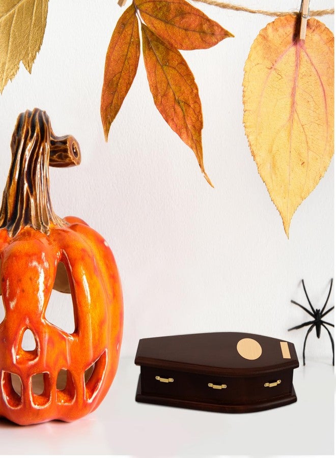 BESTOYARD Halloween Wooden Coffin Model for Dollhouse Furniture, 1:12 Scale Tiny Gothic Funeral Home Accessory, DIY Craft Small Decoration - Image 5