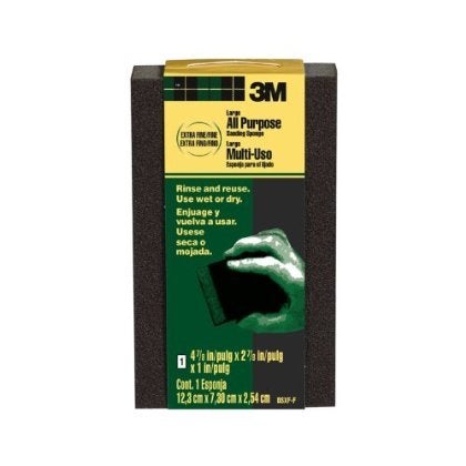 3M Large Area Sanding Sponge, Extra Fine/Fine, 4.875-in by 2.875-in by 1-in - Image 2