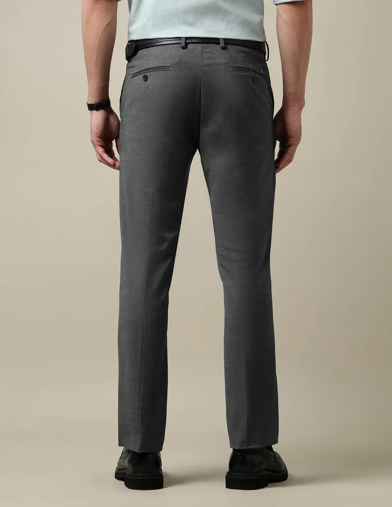 Arrow Dark Grey Dobby Weave Regular Fit Trousers for Men | Best Price UAE