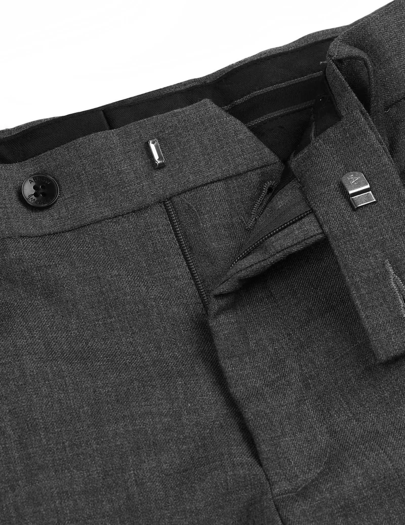 Arrow Dark Grey Dobby Weave Regular Fit Trousers for Men | Best Price UAE