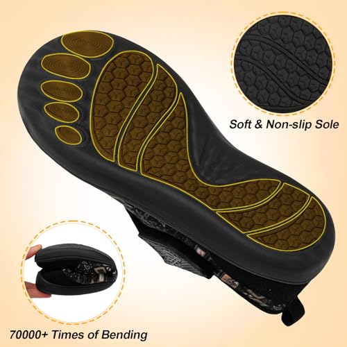 LeIsfIt Diabetic Shoes for Women Wide House Shoes Adjustable Arthritis Edema Slippers Indoor Outdoor Bohemia Size 9 - Image 5