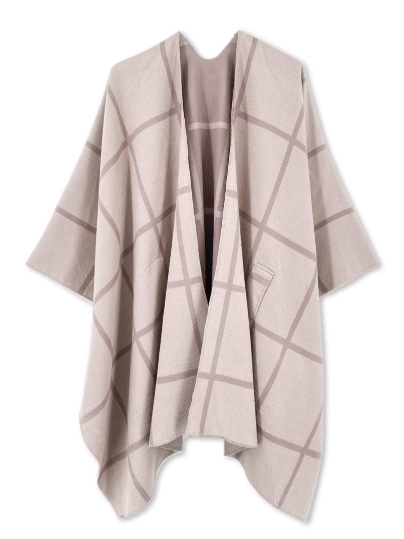 Moss Rose Women's Shawl Wrap Poncho Ruana Cape Open Front Cardigan - Image 5