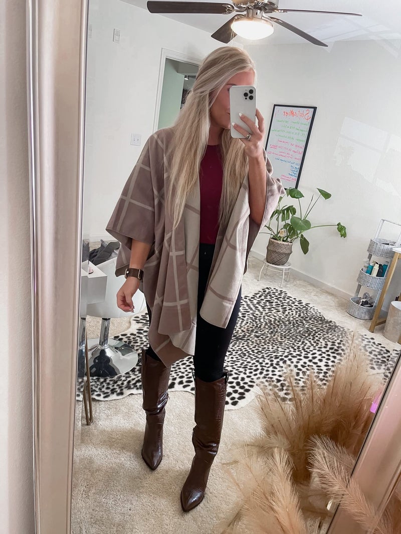 Moss Rose Women's Shawl Wrap Poncho Ruana Cape Open Front Cardigan - Image 2